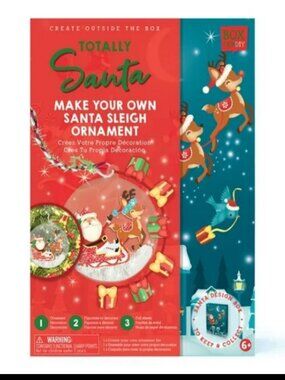 Totally Santa Make Your Own Santa Sleigh Ornament. NIB